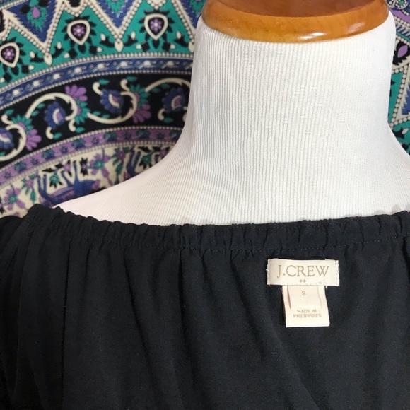 🌺 J. Crew Off The Shoulder Black Short Sleeve Top - Picture 5 of 5
